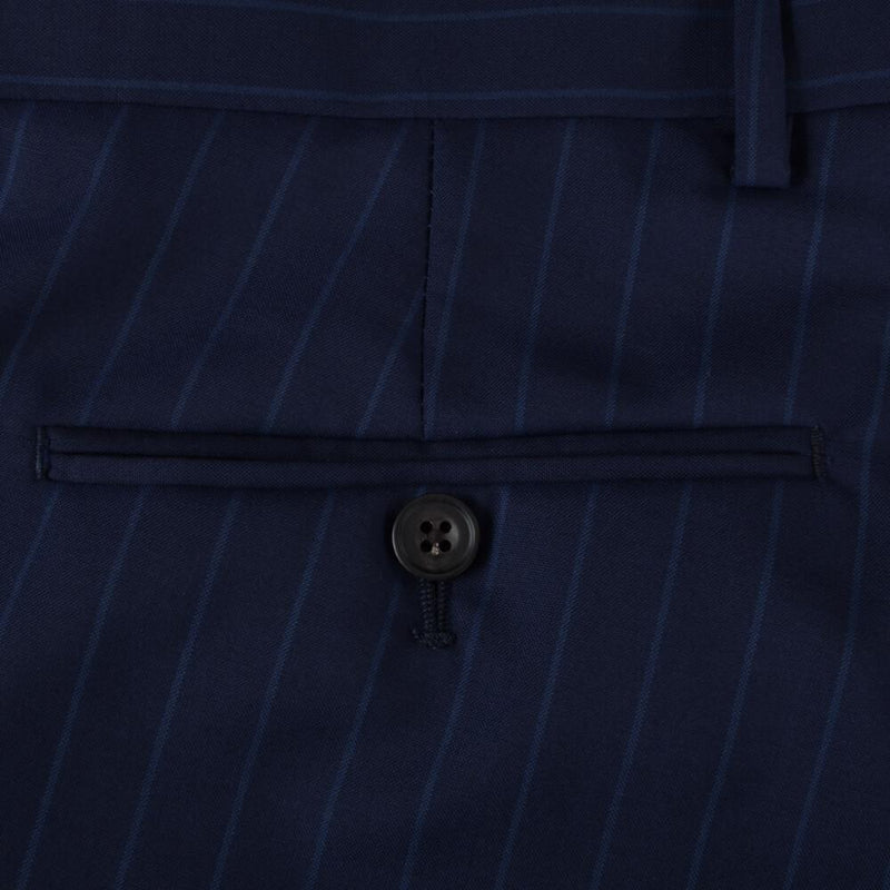 Zadnji džep pantalone od odela Barberis plave boje sa suptilnom prugom - Gagliardi Srbija