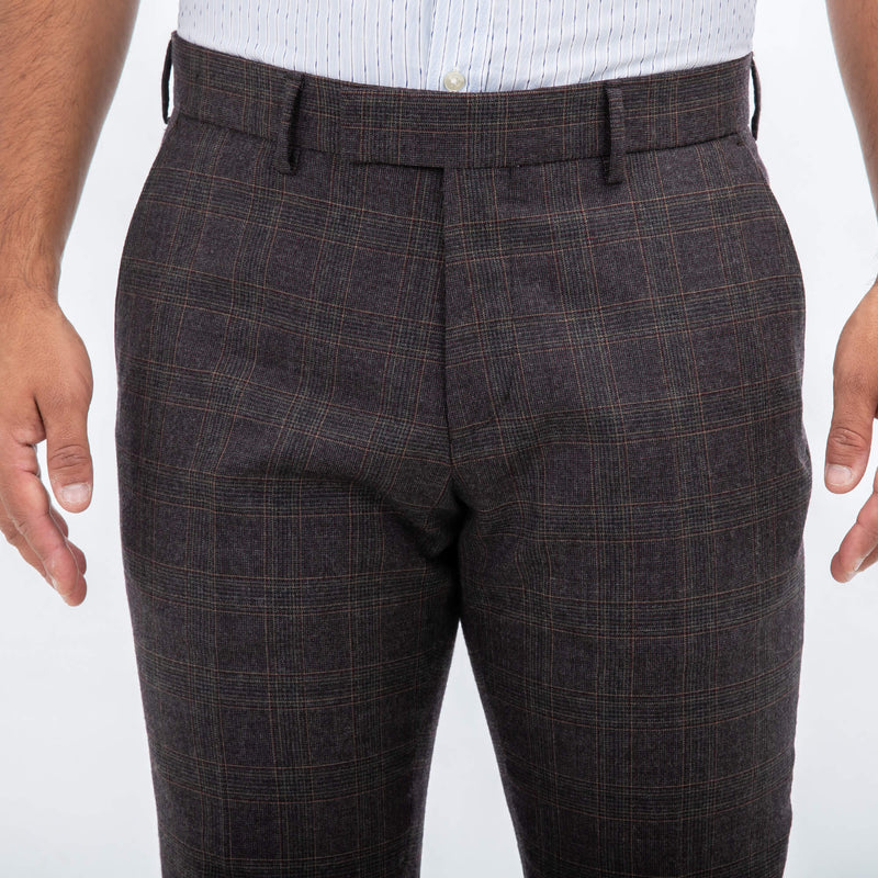 Pantalone muškog sivo braon Glen Check odela - Gagliardi Srbija
