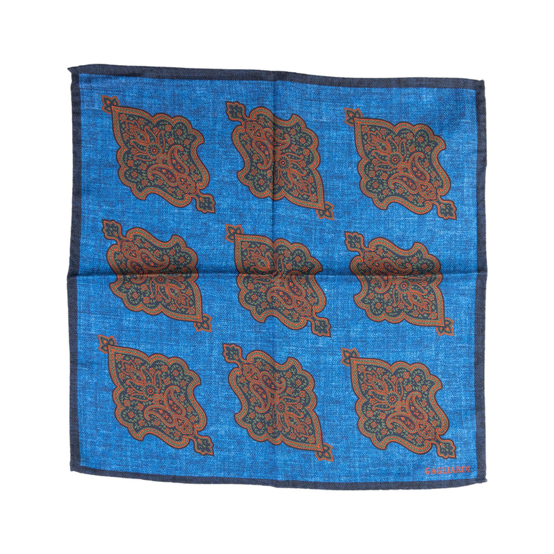 Dvostrana kraljevsko plava džepna maramica sa velikim geometrijskim dizajnom