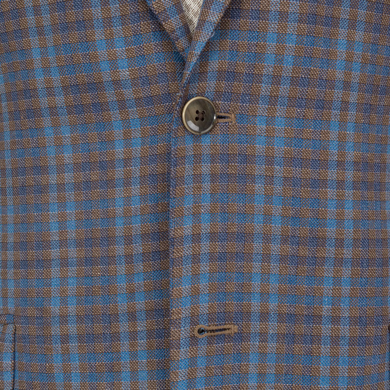 Blue & Brown Tattersal Check Jacket - Gagliardi