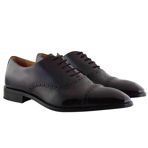 Bordo Oxford cipele za muškarce sa štepom i pertlama - Gagliardi Srbija