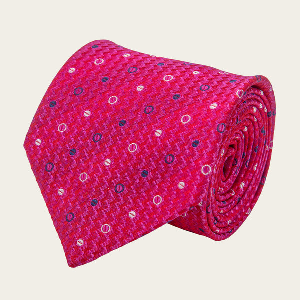 Roza kravata sa krugovima i mrljama