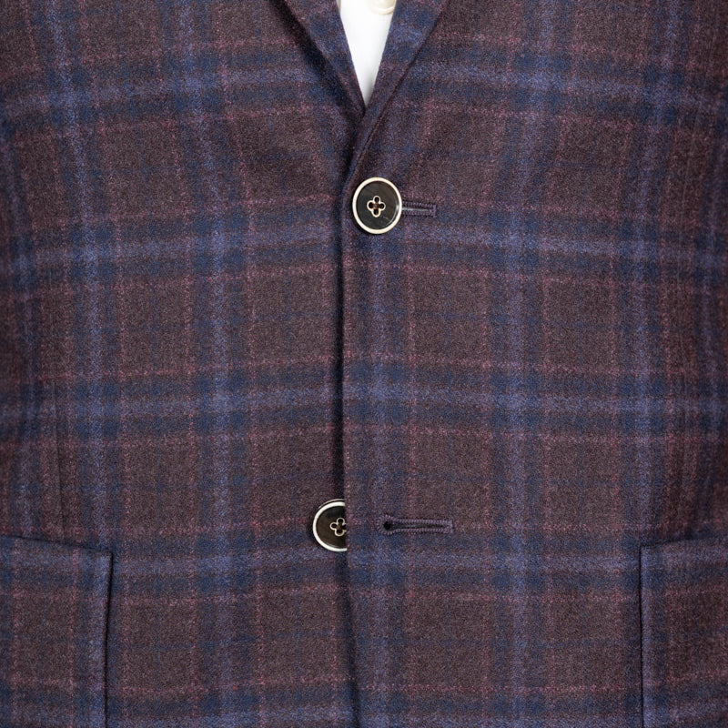 Sako Reda vuneni bordo kocka