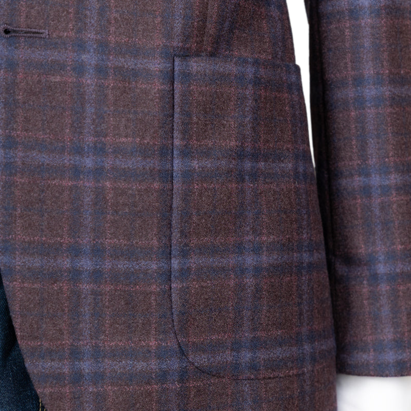 Sako Reda vuneni bordo kocka