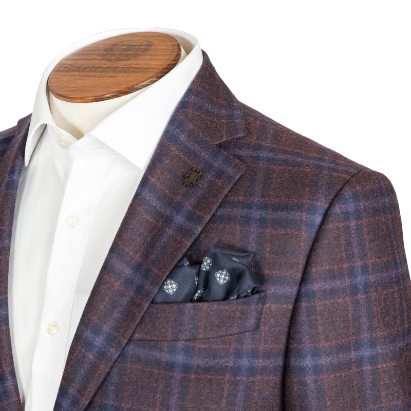 Sako Reda vuneni bordo kocka