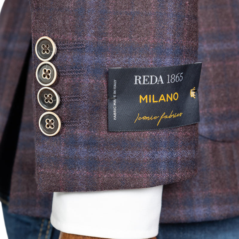 Sako Reda vuneni bordo kocka