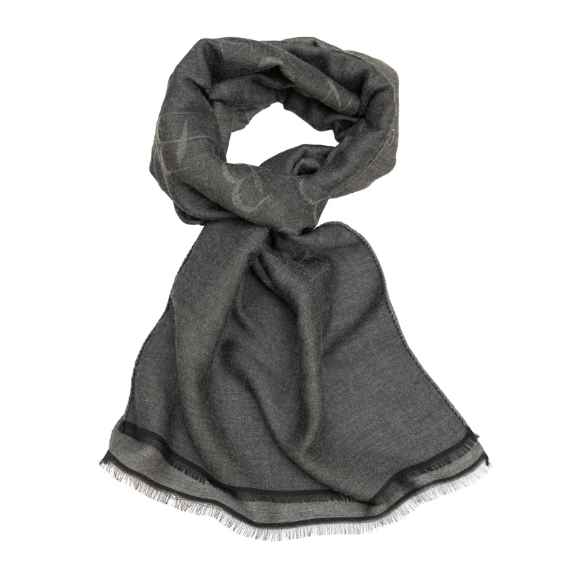 Šal sivi sa logom 36x180cm