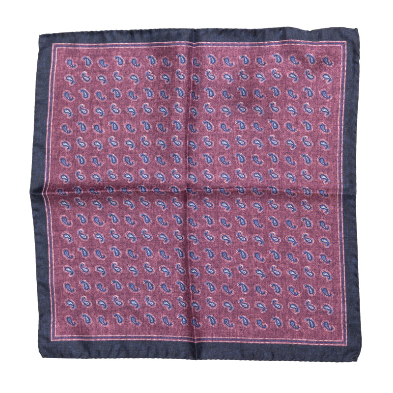 Maramica džepna crvena sa teget okvirom