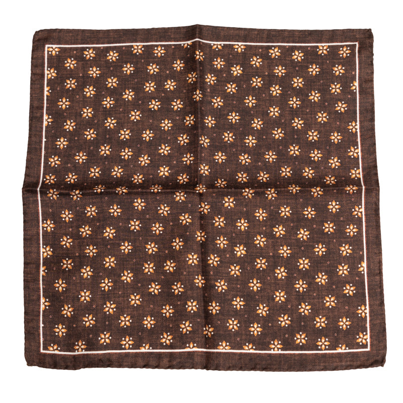 Maramica džepna braon svilena sa dezenom