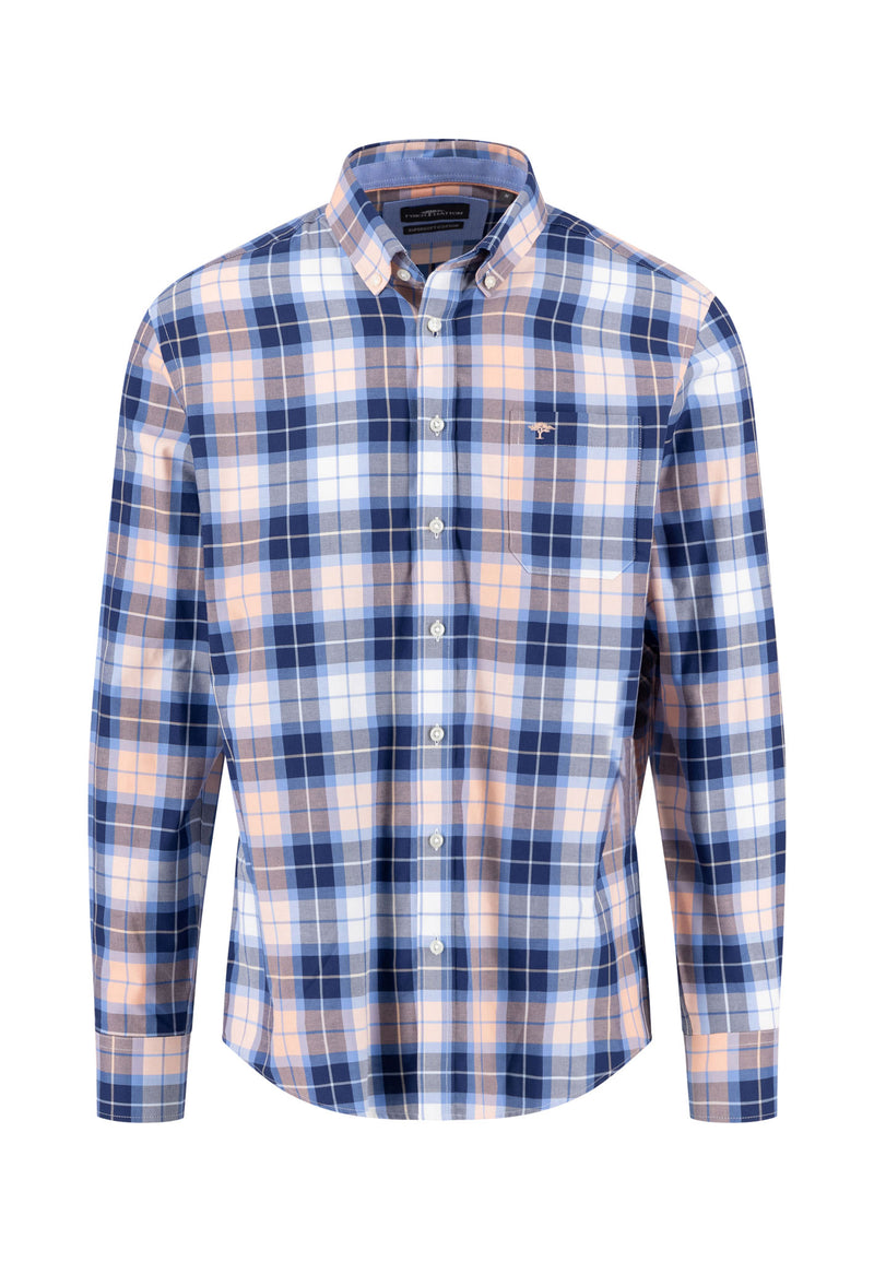 Košulja boje breskve twill check dezen