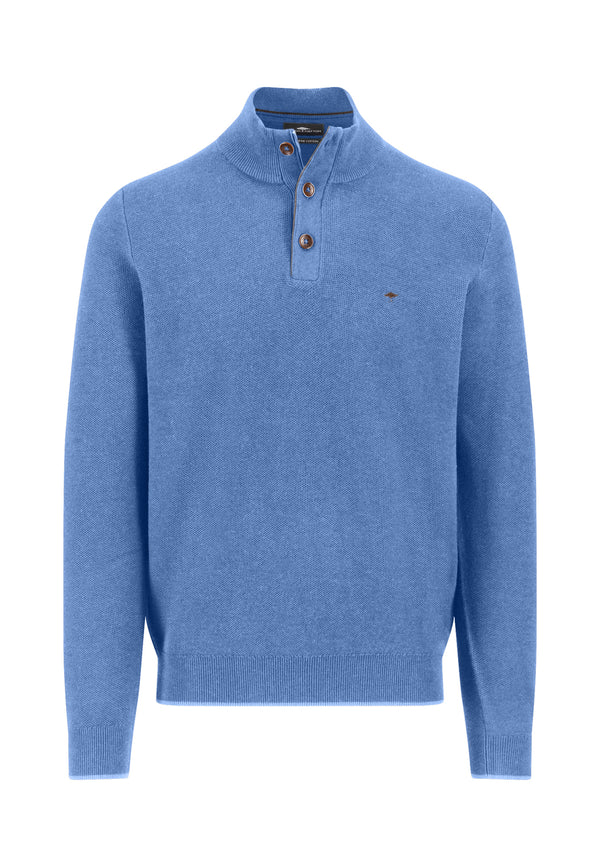 Džemper sa dugmadima na kragni u svetlo plavoj boji