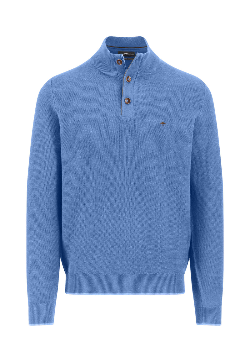 Džemper sa dugmadima na kragni u svetlo plavoj boji