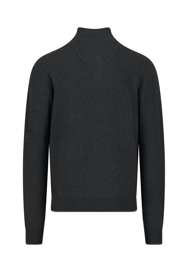 Džemper sa dugmadima na kragni u crnoj boji