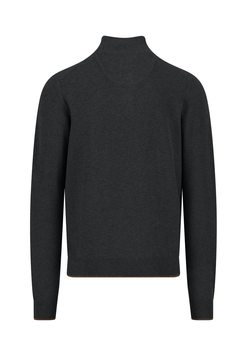 Džemper sa dugmadima na kragni u crnoj boji