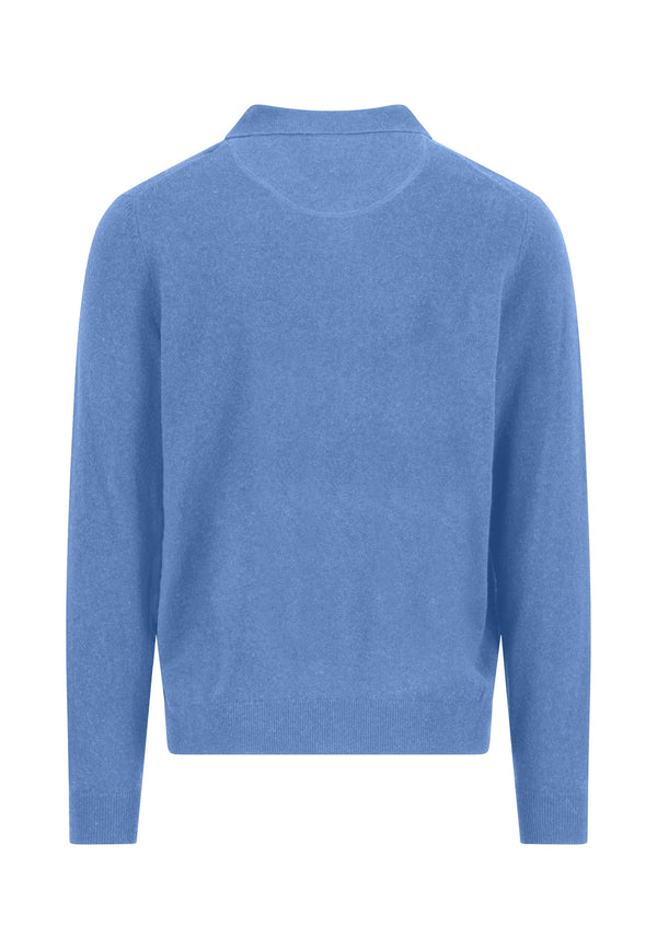 Džemper polo  merino kašmir svetlo plave boje