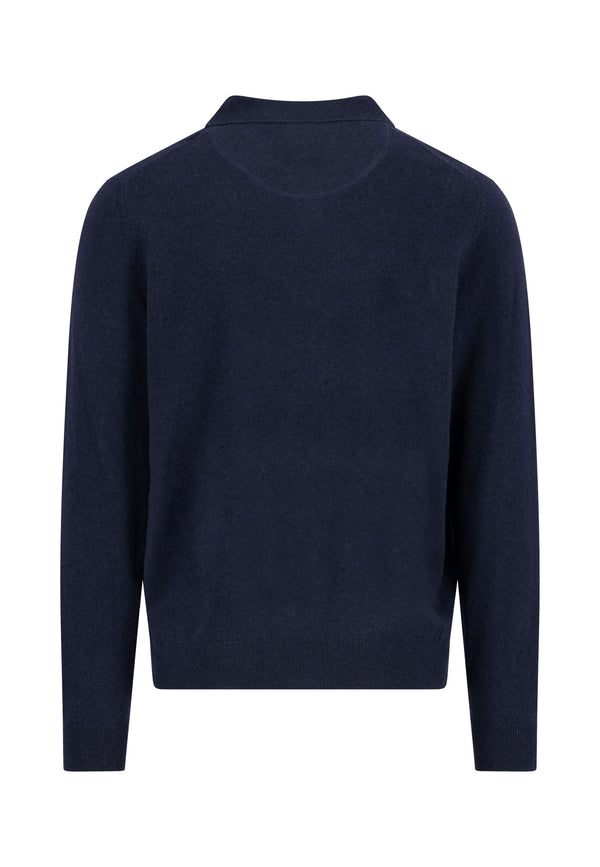 Džemper polo  merino kašmir teget boje