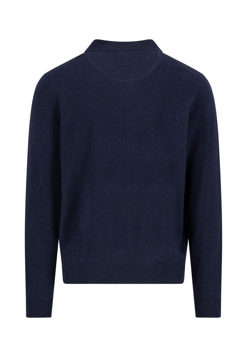 Džemper polo  merino kašmir teget boje