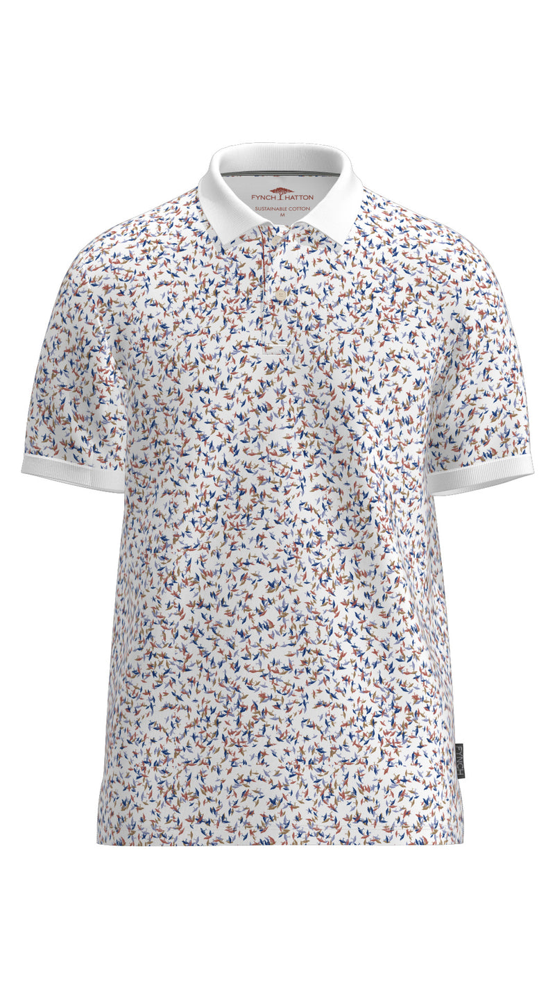 Polo Majica bela dezen ptice