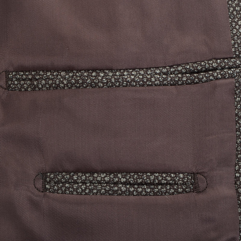 Unutrašnji džep i postava Birdseye smedjeg sakoa za muškarce Cerruti tkanina - Gagliardi Srbija