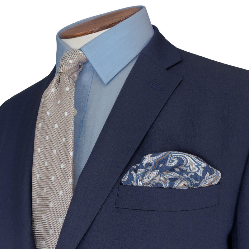 Di Fabio Cloth Royal Blue Diamond Weave Suit - Gagliardi