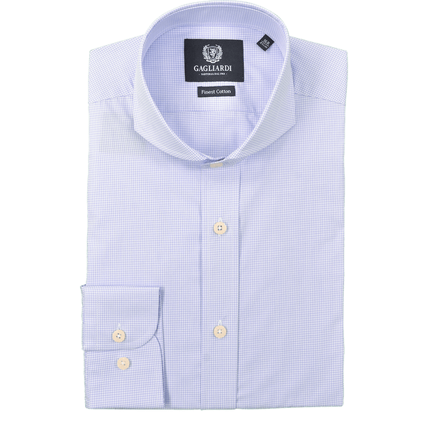Plava Gingam Check dizajn poslovna košulja - Gagliardi