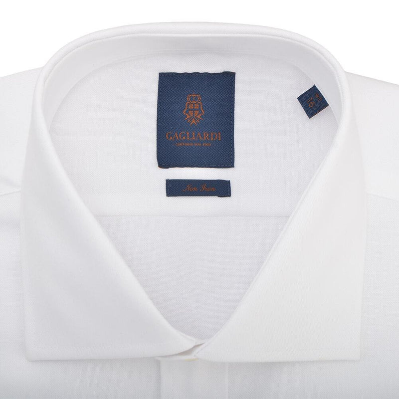 Kragna Bele muške košulje sa manžetnama Oxford, non iron, uži kroj - Gagliardi Srbija
