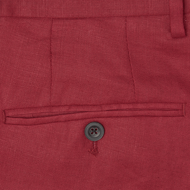 Raspberry Plain Linen Trousers - Gagliardi