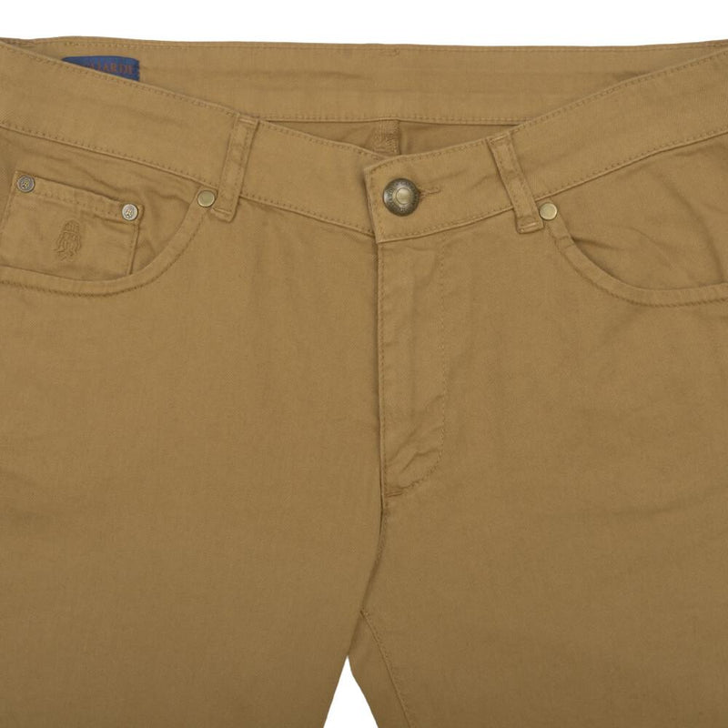 Prednji izgled muških pantalona sa 5 džepova boje senfa - Gagliardi Srbija