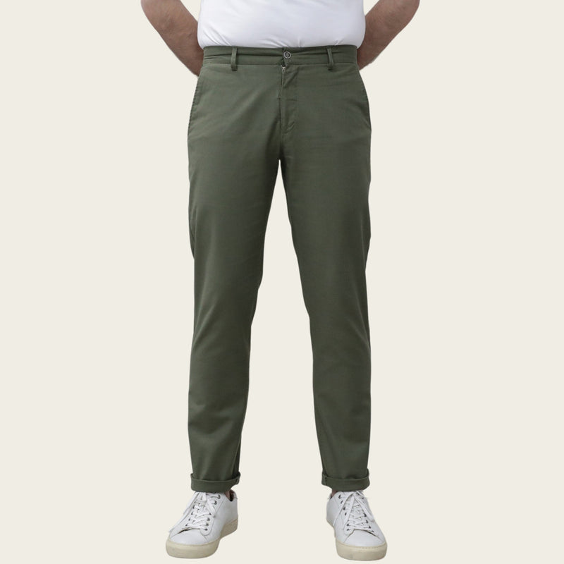 Maslinasto zelene chino pantalone od rastegljivog pamuka