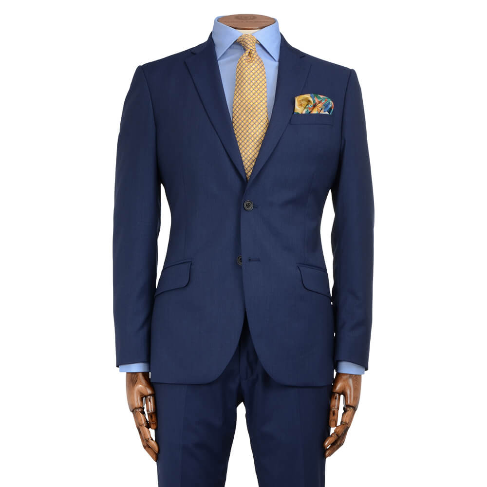 Tropsko plavo odelo za muškarce tkanine Lanificio Ing. Loro Piana