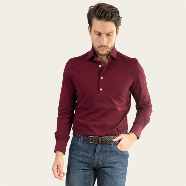 Bordo muška polo majica dugih rukava pique - Gagliardi
