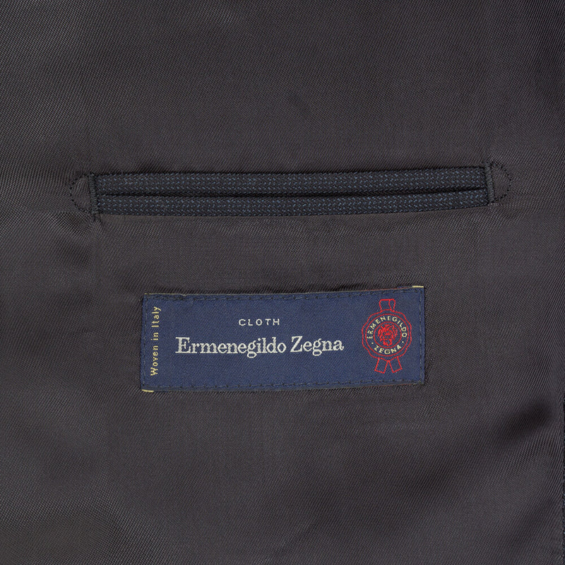 Unutrašnji džep i postava Chevron teget odela za muškarce tkanine Zegna - Gagliardi 